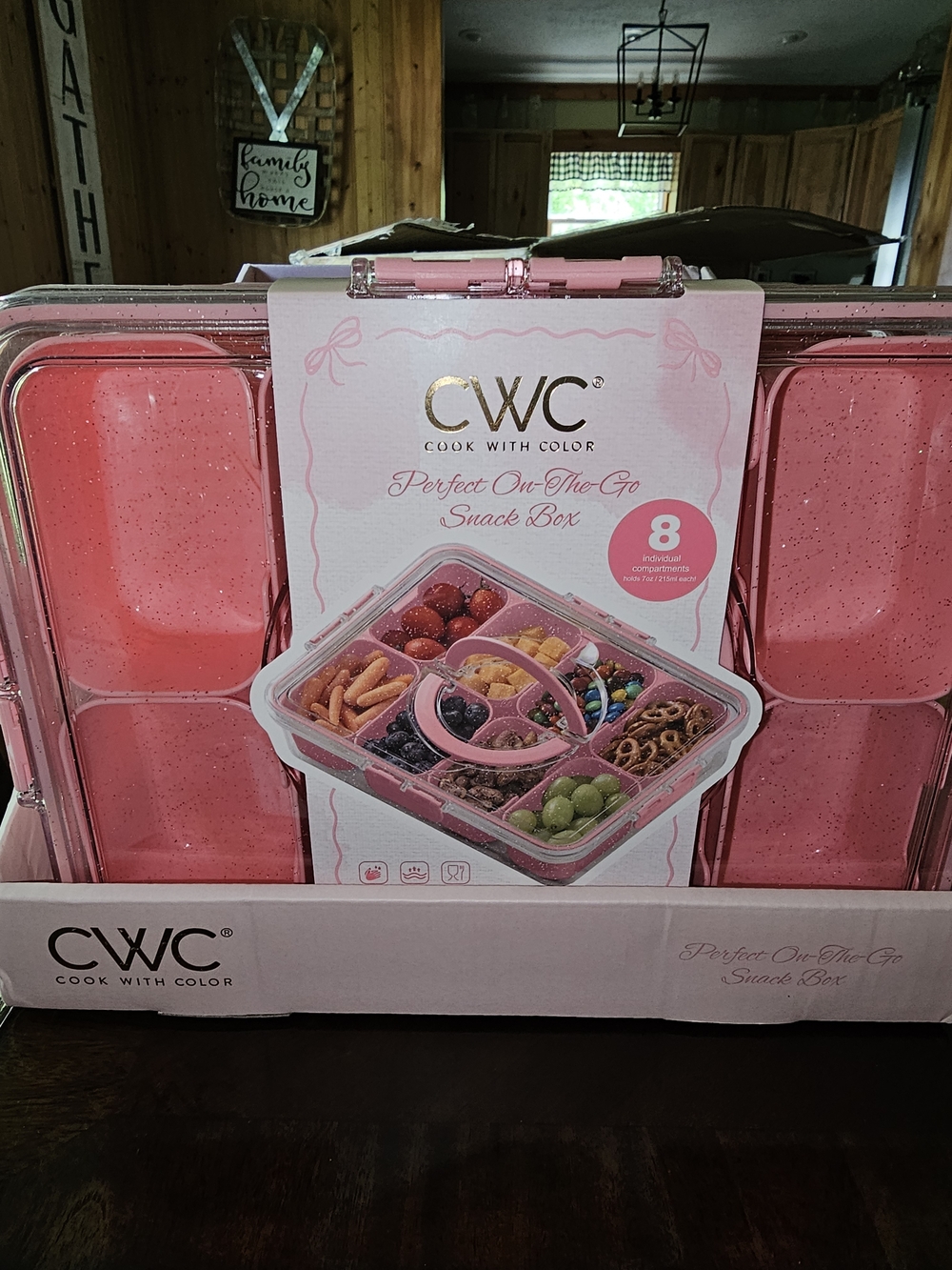 CWC Perfect On-The-Go Snack Box — Pink 8-Compartment Organizer - Picture 2 of 3